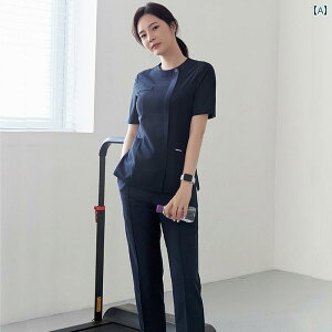 美容院 美容 師 作業 服 レディース 新しい ナース 制服 ハイ エンド 女性の 夏 半袖 スプリット スーツ 口腔 歯科 ケア 美容 室 医療 美容 オーバー オール