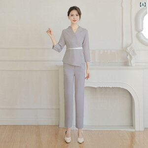 美容院 美容 師 作業 服 レディース 夏の 女性用 美容 室 作業 服、 美容 師、 スキン ケア、 健康 センター、 足 湯、 足 マッサージ 技術者、 高級 ファッション