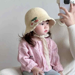 ベビー 帽子 春秋用 ベビー バケット ハット 秋 冬 韓国 風 フラワーガール 子供用 サンシェード 防 風 ウール ハット ベビー 旅行 暖かい 洗面 器 帽子