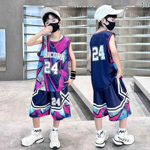 子供用バスケットボールユニフォーム ボーイズ バスケットボール ユニフォーム 速 乾 スーツ 子供用 ノースリーブベスト 夏 服 男の子 夏用 大きい サイズ 子供用 No . 24 コービー ジャージ