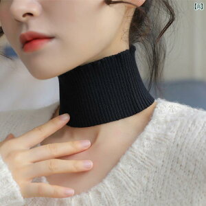 レディース ネックカバー ハーフ ハイ カラー 無地 ニット マフラー 2024 秋 冬 新作 フェイク カラー 万能 ネック カバー セクシーな セーター カラー 装飾