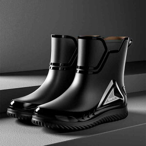 メンズレインブーツ 防水 男性用の 高級 レインブーツ、 新しい スタイルの ドローストリングの 防水・ 防 雨 靴、 ベルベット コットン ウォーター ブーツ 付きの 短い ミッド チューブの