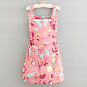 花柄 エプロン 通気性 キャンバス ファッション プリンセス エプロン レディース ウエスタンスタイル かわいい 料理 ベスト 作業 服 ケータリング オーバー オール ホーム キッチン 防 汚