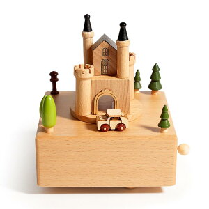 オルゴール スカイ キャッスル 回転 木馬 木製 男の子 女の子 誕生日 クリスマス 子供 ギフト オルゴール