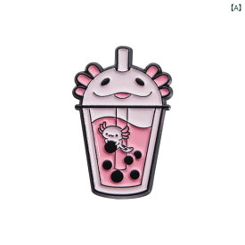 ブローチ カートゥン カエル キツネ カピバラ タピオカミルクティー カップ 型 かわいい 動物モチーフ 装飾アクセサリー ピンバッジ 日常使い 軽量 金属製