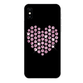 iPhone XS専用 スパンコール風 スワロフスキー風 可愛い ブラック ピンク 桃 大 キュート キラキラハート