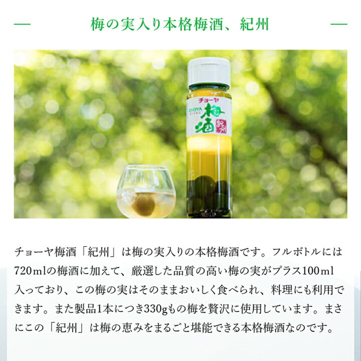 楽天市場】チョーヤ梅酒 紀州 720ml×12本 梅の実入 梅酒 うめ酒 CHOYA 