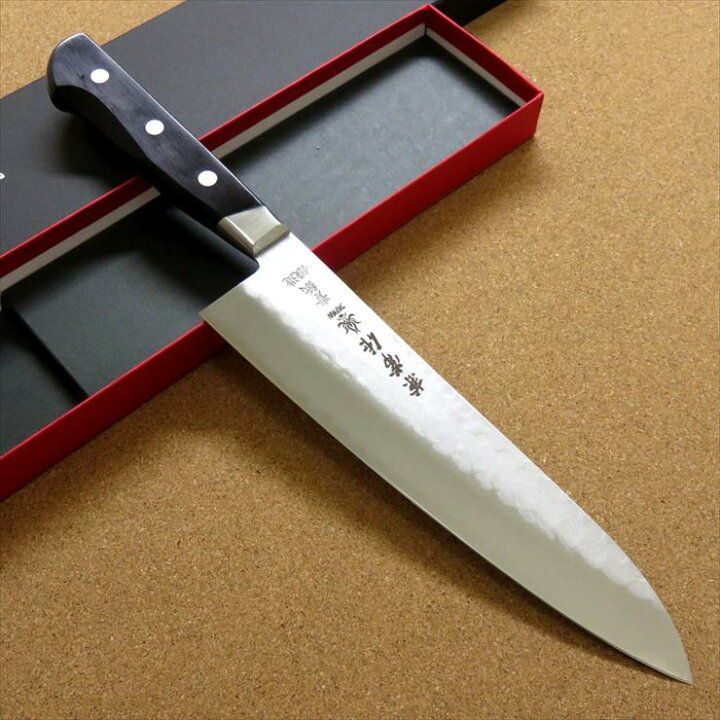 楽天市場】関の刃物 牛刀 20cm (200mm) 名匠 兼常作 鎚目 本割込 青紙2  