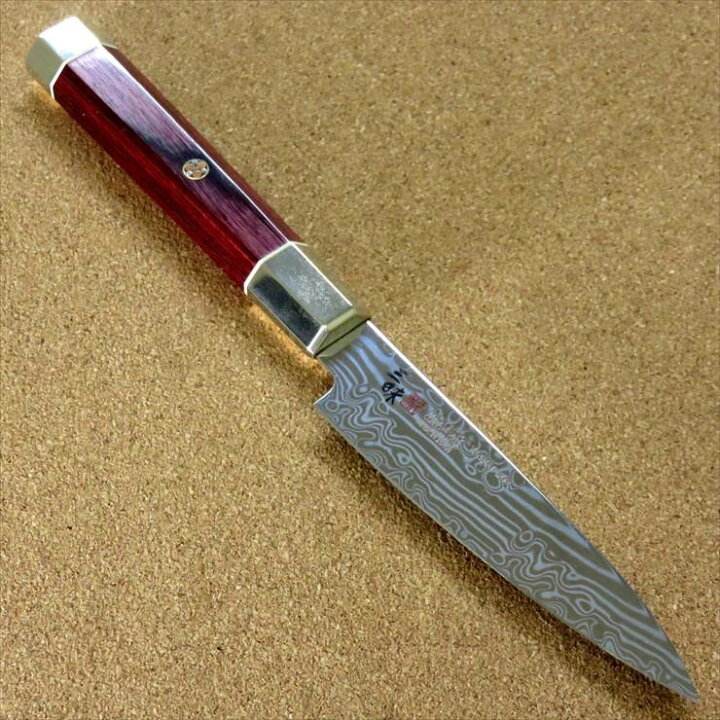 楽天市場 関の刃物 ペティナイフ 11cm 110mm Mcusta Zanmai 三昧 アルティメット 荒波 Vg 10 And Vg 2 コアレス鋼 ステンレススチール 赤合板ハンドル 最高級 果物包丁 野菜 果物の皮むき カクテル ケーキ用フルーツ 飾り切りナイフ 小型の両刃万能ナイフ 国産日本製