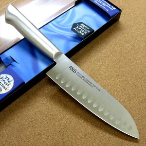 関の刃物 ディンプル三徳包丁 17cm (170mm) PISCES (パイシーズ) モリブデンステンレス刃物鋼 衛生的でいつまでもキレイなステンレス一体型ハンドル 切離れを良くするディンプル仕様 家庭用 肉