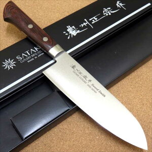 関の刃物 三徳包丁 17cm (170mm) 濃州正宗作 割込 ステンレス刃物鋼 積層強化木 家庭用 肉切り 魚の処理 野菜切りなど多種多様な両刃万能包丁 文化包丁 国産日本製