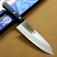 関の刃物 三徳包丁 17cm (170mm) 濃州孫六作 モリブデンステンレス鋼 黒積層強化木ハンドル 一般的家庭用…