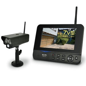 【即日出荷】朝日電器 ELPA ワイヤレスカメラ&モニターセット 防犯カメラ CMS-7001