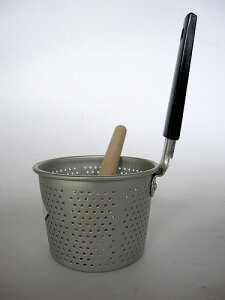 昔懐かしの アルミみそこし レンギ付 小 / あるみ 棒付 味噌 ミソ 味噌汁 みそ汁 みそ汁用 裏ごし 漉す 味噌こし 味噌漉し