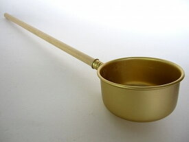 柄杓 茶杓 木柄茶杓 8cm / アルマイト 水杓子 水杓 杓子 ゴールド アルミ ひしゃく 水すくい お参り 神社 お寺 寺 参拝