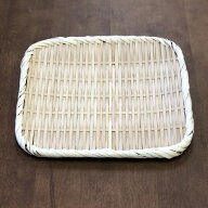 角盆ざる 24x21cm (即納) 竹製 / 盆ざる 角 角盆ザル 角ざる 竹ざる 水切りザル 角長 /