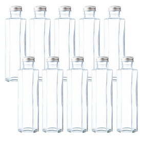ハーバリウム 瓶 ガラス瓶 六角形 164ml SSF-150A 10本 セット キャップ付き 花材 資材 ボトル フラワー 透明瓶 ビン