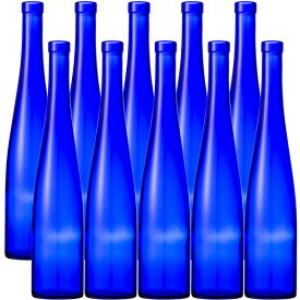 10本セット ブルーボトル 375モーゼルCBT 375ml-10本セットガラス瓶 ワイン瓶 酒瓶　果実酒びん　blue glass bottle