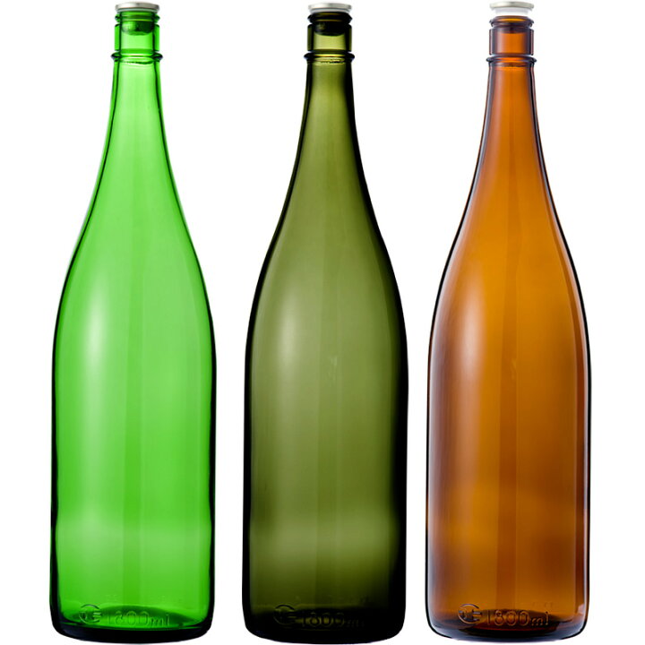 楽天市場 ガラス瓶 酒瓶 清酒1800 Glset 一升瓶 グリーンセット 1800ml 3本組 Sake Bottle ガラスびんshop 楽天市場店
