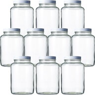 ガラス保存容器 ガラス瓶 蓋付 保存瓶 H2000（sc86白） 1535ml -10本セット- jar
