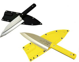 G・SAKAIG・サカイサビナイフ　4SABI KNIFE4出刃　 鯱　両刃ローカーボンステンレス鋼シースナイフ2カラー　ブラックorイエロー海釣りにおすすめ！！