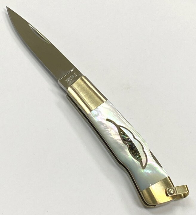 楽天市場】MOKI モキMK-810ELリーフ 白蝶貝フォールディングナイフ  