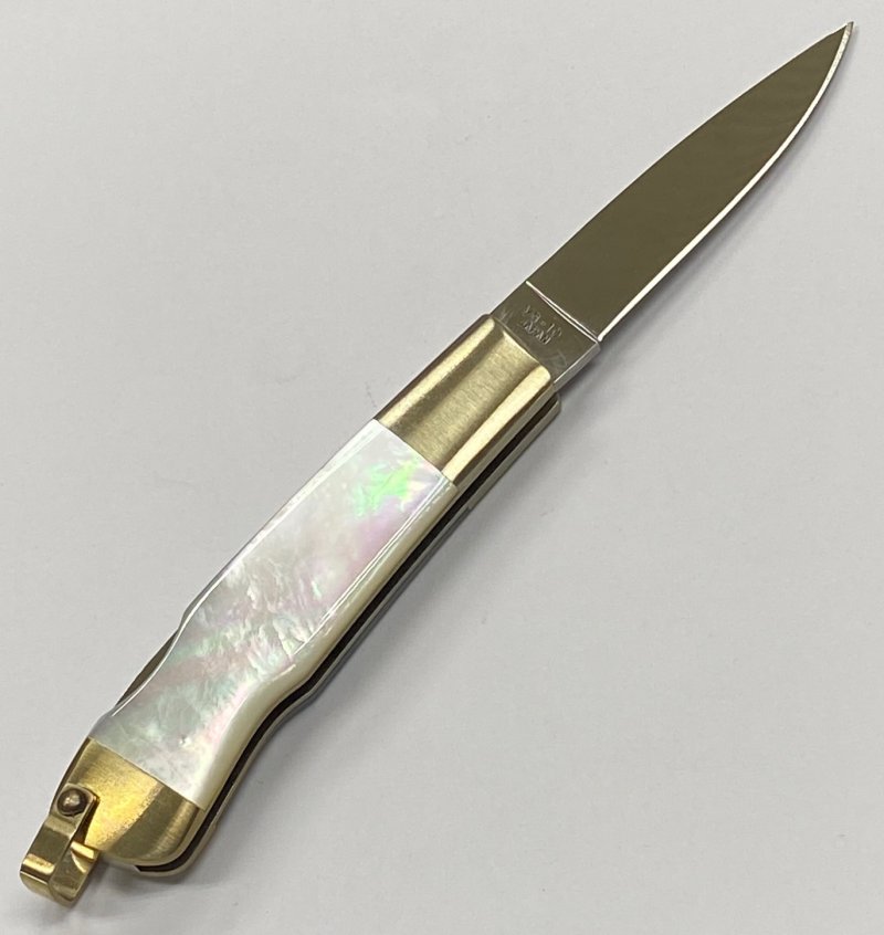 楽天市場】MOKI モキMK-810ELリーフ 白蝶貝フォールディングナイフ