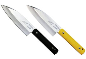 G・サカイG・SAKAIサビナイフ　4SABI KNIFE4出刃　鯱　片刃の刃付ローカーボンステンレス鋼シースナイフ2カラー　ブラックorイエロー海釣りにおすすめ！！