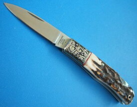 ホーンタイプ　唐草模様口金　スタッグフォールディングナイフ折り畳みナイフ　日本製