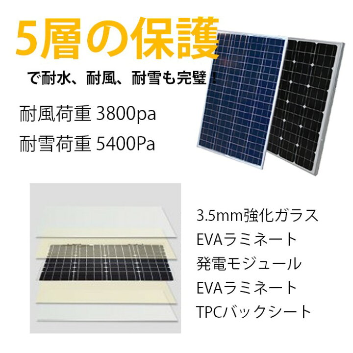 楽天市場】ソーラーパネル 100W 18V 単結晶 高耐久25年 高効率 低照度 