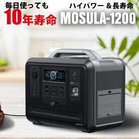 毎日使っても10年寿命 3000回使える 世界最新 ポータブル電源 出力最大 2400w 定格1200w 容量960wh UPS 最大13個の電子機器を同時接続 長寿命 家庭用蓄電池 純正弦波 最速2時間充電 ソーラー最大500w充電 リン酸鉄リチウム