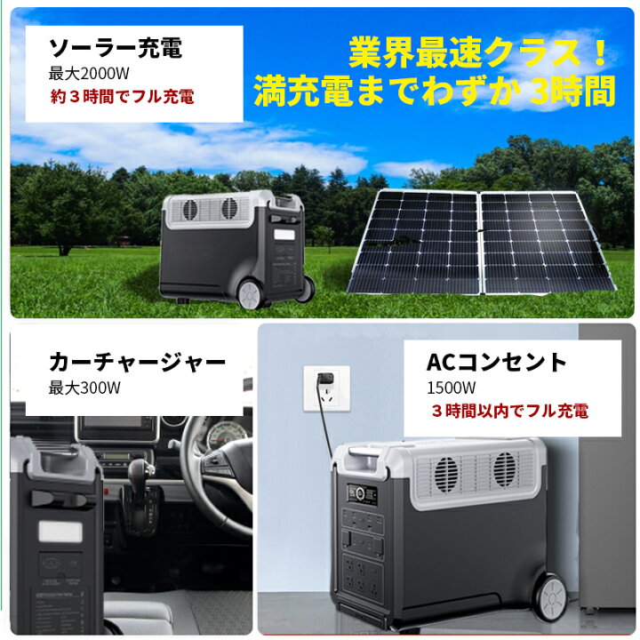 楽天市場】ポータブル電源 3480Wh MOSULA 出力3300w 正弦波 UPS MPPT 