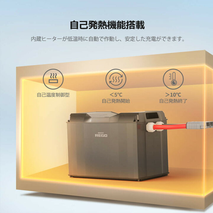 楽天市場】ヒート機能付 リン酸鉄リチウム電池 12V 400Ah REGO 専用 