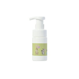 石けんワークス 詰め替え用 泡ボトル 100mL ミニタイプ (P) （ 容器デザイン - 「お花をどうぞ - ライムグリーン」 / 使用場所 : 公園遊び 、 アウトドア 、 旅行 、 キッチン 、 トイレ 、 洗面所 におすすめ