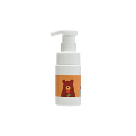石けんワークス 詰め替え用 泡ボトル 100mL ミニタイプ (P) （ 容器デザイン - 「くまさんと赤いゼラニウム」 / 使用場所 : 公園遊び 、 アウトドア 、 旅行 、 キッチン 、 トイレ 、 洗面所 におすすめ