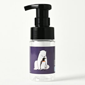 石けんワークス 詰め替え用 泡ボトル 100mL ミニタイプ (P)（ 透明 ）/シロクマとペンギン「ほっこり」（r Pbt10dp010）（ 中身別売 / 日本製 / 泡用ディスペンサー / 使用場所 : 公園遊び 、 アウトドア 、 旅行 、 キッチン 、 トイレ 、 洗面所 におすすめ