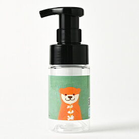 石けんワークス 詰め替え用 泡ボトル 100mL ミニタイプ (P)（ 透明 ）/「カワウソさんと白いルピナス（花言葉 - いつも幸せ）」（ 中身別売 / 日本製 / 泡用ディスペンサー / 使用場所 : 公園遊び 、 アウトドア 、 旅行 、 キッチン 、 洗面所 におすすめ）