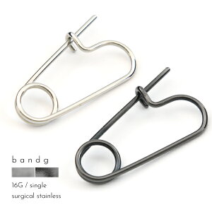 安全ピン つけっぱなし ステンレス サージカルステンレス 医療用ステンレス 金属アレルギー アレルギーフリー 316L ボディピアス 16G ブラック シルバー 片耳用 メンズ レディース モチーフ