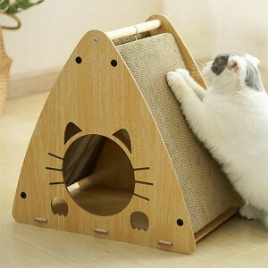 【新発売限定記念価格!】猫 爪研ぎハウス 木製 猫ベッド キャットベッド 段ボール 猫ハウス 取り外し可能 耐久性 高密度 家具傷防止 運動不足改善 ストレス解消 45.7x45x28cm マット付き 四季
