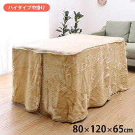 [5%OFFクーポン] 【IKM】アクリル ハイタイプ中掛 長方形 こたつ中掛け 約80×120×65cm ブラウン ふっくらアクリル素材 起毛 アクリルマイヤー ボックスタイプ シンプル 無地 洗濯可能 洗える コード通し穴付 保温性アップ [送料無料]
