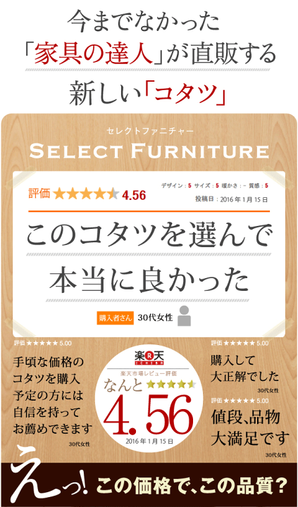 楽天市場】[5%OFFクーポン] こたつ コタツ 家具調こたつ 長方形