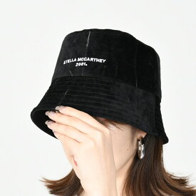 STELLA MCCARTNEY ステラ マッカートニー 帽子 ロゴ バケットハット 900453 WP0115 レディース 女性 BLACK ブラック 黒 リバーシブル 刺繍 スウェード フ rc0420
