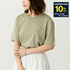 【10％OFF対象】AMI ALEXANDRE MATTIUSSI アミ アレクサンドル マテュッシ アミパリス トップス オーガニックコットン ヘビージャージー Tシャツ UTS025 726 レディース ユニセックス 半袖 ロゴ incpt
