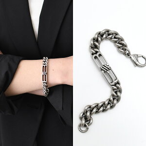 �y�c��킸���zBALENCIAGA �o�����V�A�K �u���X���b�g �A�N�Z�T���[ BB ICON GOURMETTE 718493 TZ99I ���f�B�[�X ���j�Z�b�N�X �V���o�[ �^�J �`�F�[���u���X���b�g ���S