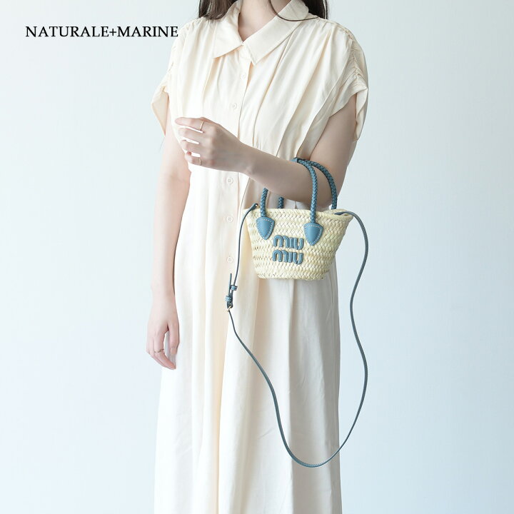 楽天市場】MIU MIU ミュウミュウ バッグ かごバッグ ラフィア ミニかご 