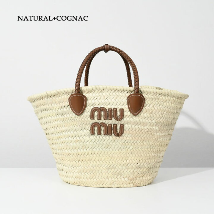 楽天市場】MIU MIU ミュウミュウ かごバッグ バッグ ストロー 鞄 バル 