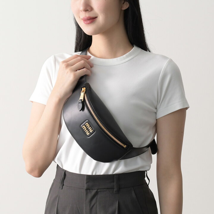 楽天市場】MIU MIU ミュウミュウ バッグ レザー ベルトバッグ 5BL015 