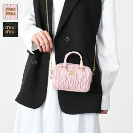 【MAX7,000円OFFクーポン配布中】MIU MIU ミュウミュウ バッグ ハンドバッグ ショルダーバッグ 5BP077 N88 アルカディ ミニバッグ レディース ブラック 黒 ピンク 本革 ロゴ 人気 オケージョン おすすめ プレゼント