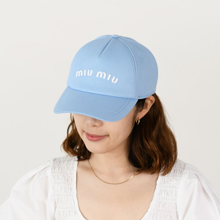 楽天市場】MIU MIU ミュウミュウ キャップ 帽子 ドリル ベースボール 