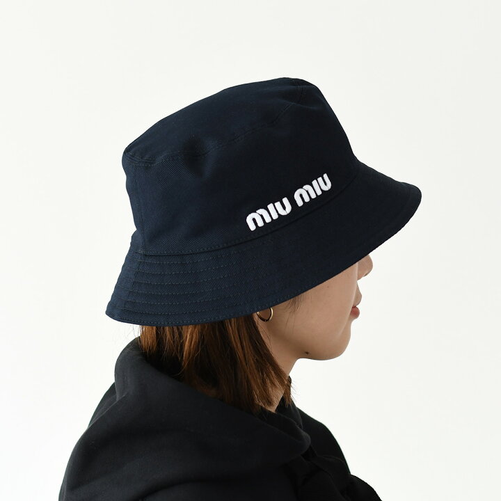 楽天市場】MIU MIU ミュウミュウ バケットハット 帽子 ドリル 5HC196 